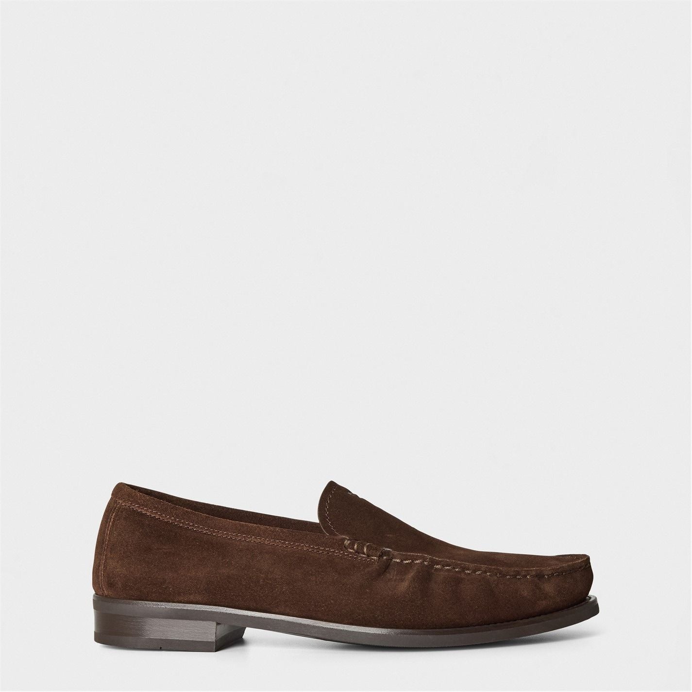  Brushed Leather Loafers Dark Brown