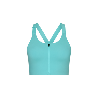 On Endurance Bra Zip Aquamarine (Women'S)