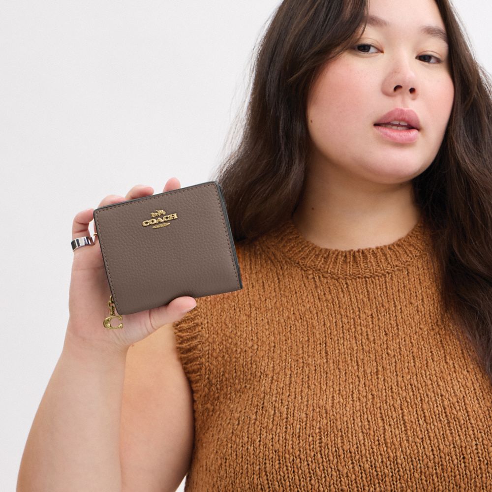 Coach Snap Wallet Gold Dark Stone