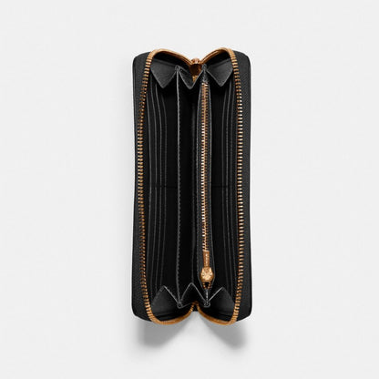 Coach Long Zip Around Wallet Gold/Black
