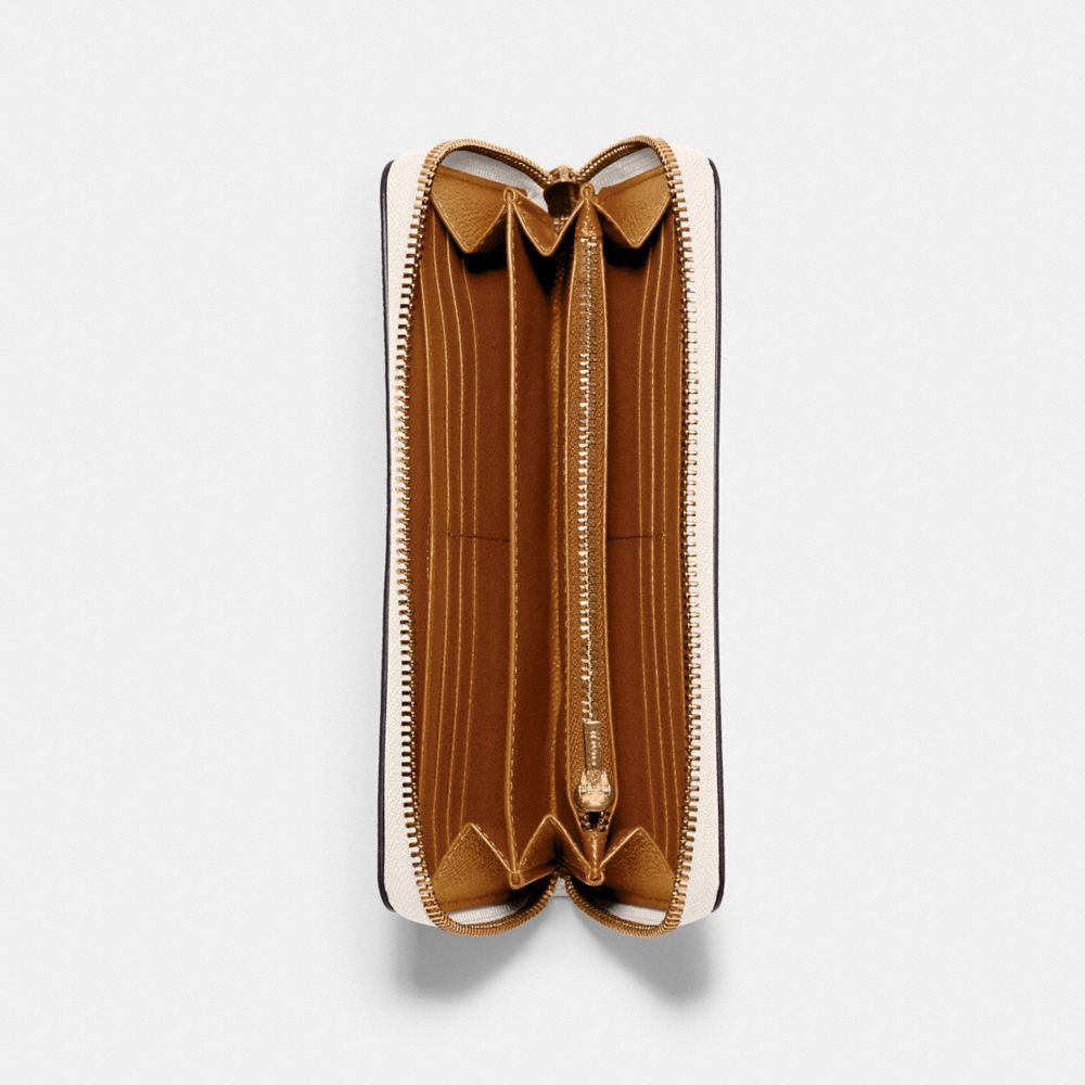 Coach Long Zip Around Wallet Gold/Chalk