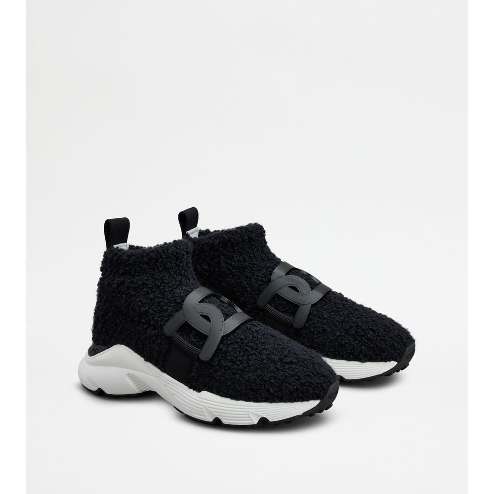 Tods Kate Slip-On Sneakers In Boucl Knit Black Womens