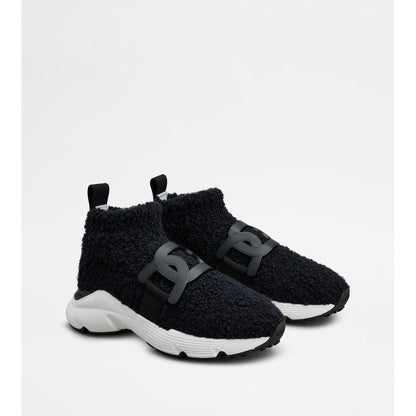 Tods Kate Slip-On Sneakers In Boucl Knit Black Womens