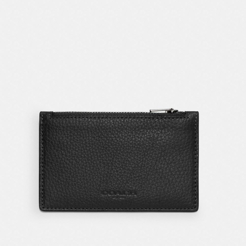 Coach Zip Card Case Gunmetal/Black