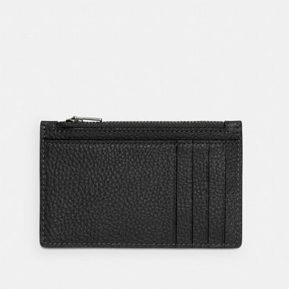 Coach Zip Card Case Gunmetal/Black