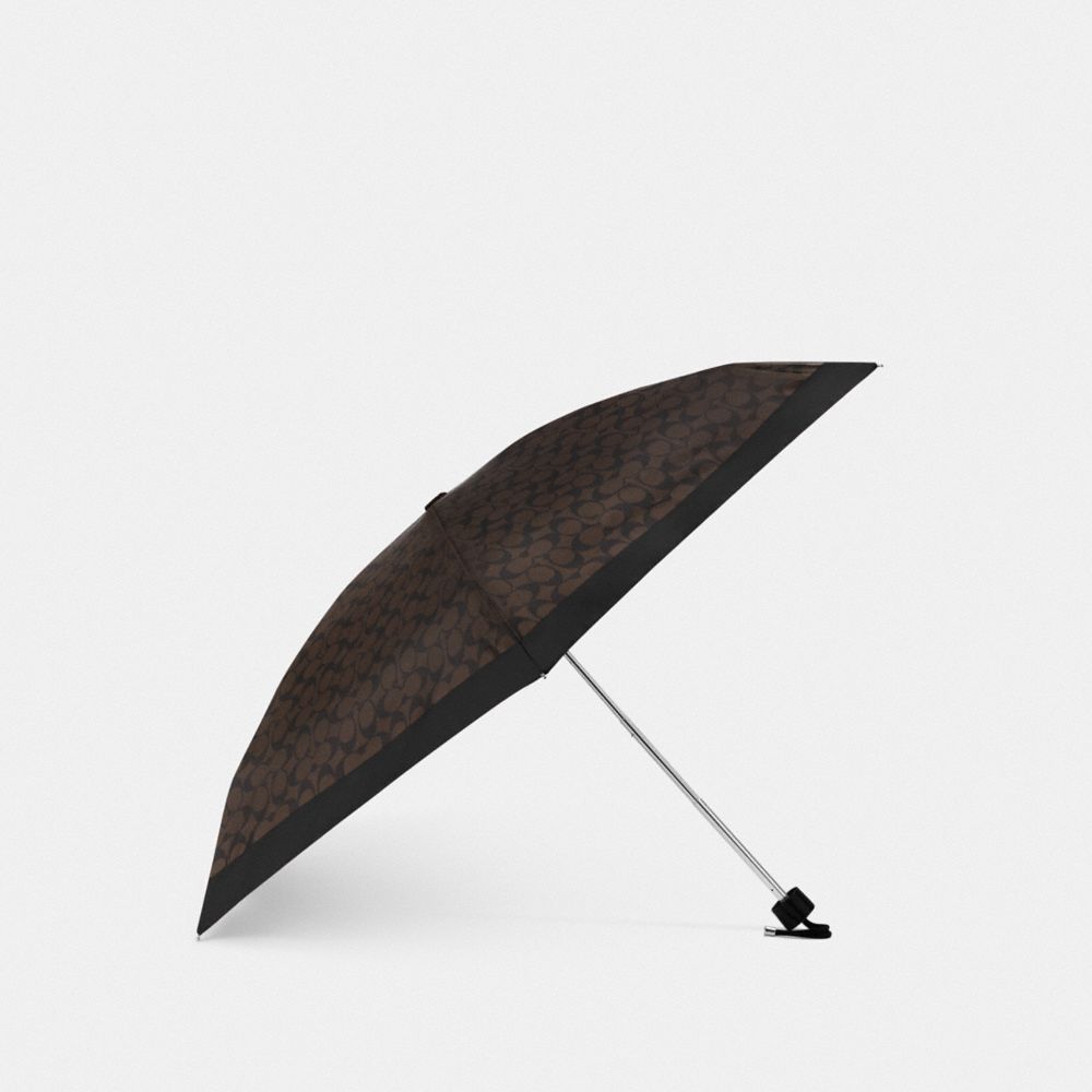Coach Uv Protection Signature Mini Umbrella Gold Brown Black
