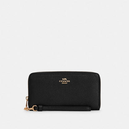 Coach Long Zip Around Wallet Gold/Black