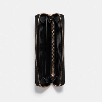 Coach Long Zip Around Wallet Gold/Black