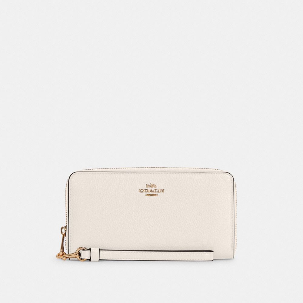Coach Long Zip Around Wallet Gold/Chalk