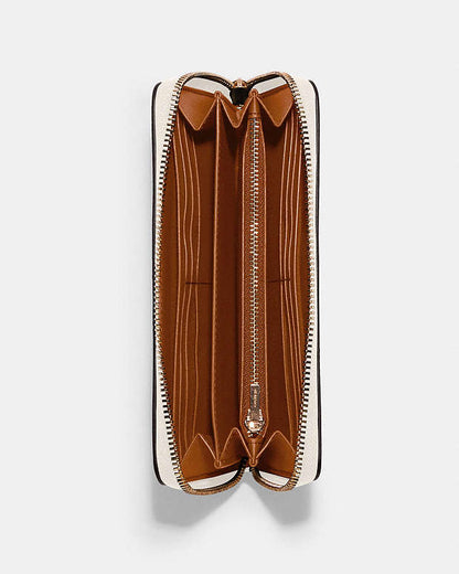Long Zip Around Wallet Pebbled Leather-Gold-Chalk Pebbled Leather-Gold-Chalk