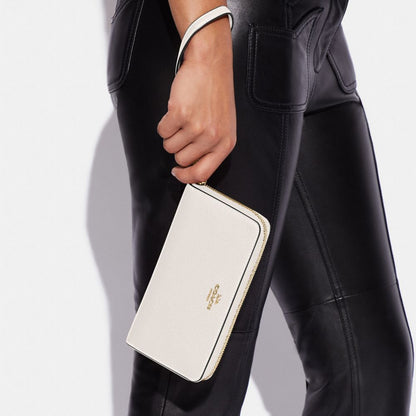 Coach Long Zip Around Wallet Gold/Chalk