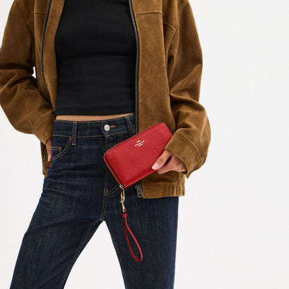 Coach Long Zip Around Wallet Gold True Red
