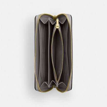 Coach Long Zip Around Wallet Gold Dove Grey