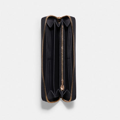 Coach Long Zip Around Wallet Gold Midnight
