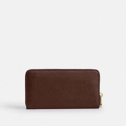 Coach Long Zip Around Wallet Gold/Maple