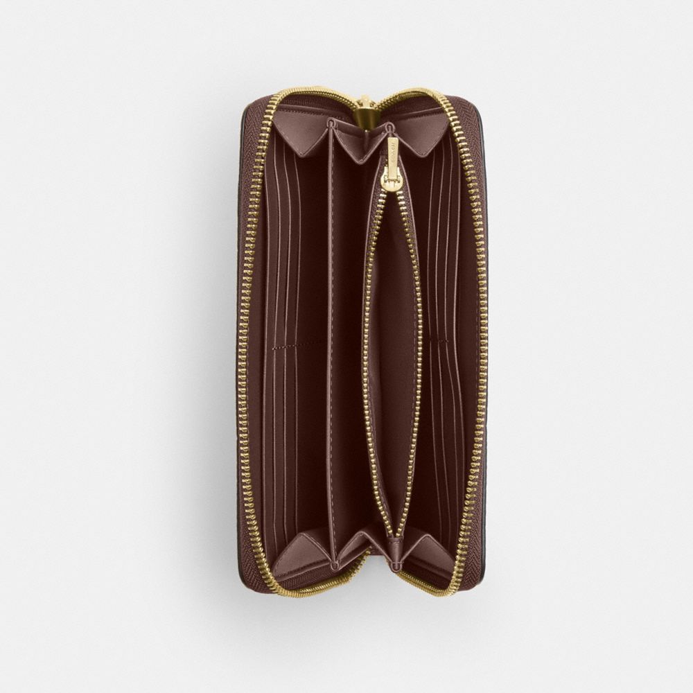Coach Long Zip Around Wallet Gold/Maple
