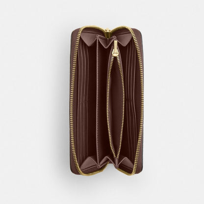 Coach Long Zip Around Wallet Gold/Maple