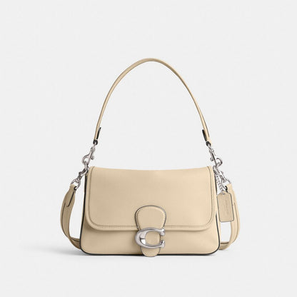 Coach Soft Tabby Shoulder Bag Silver Ivory