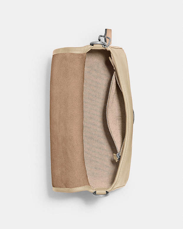 Soft Tabby Shoulder Bag Smooth Leather-Silver-Ivory Smooth Leather-Silver-Ivory