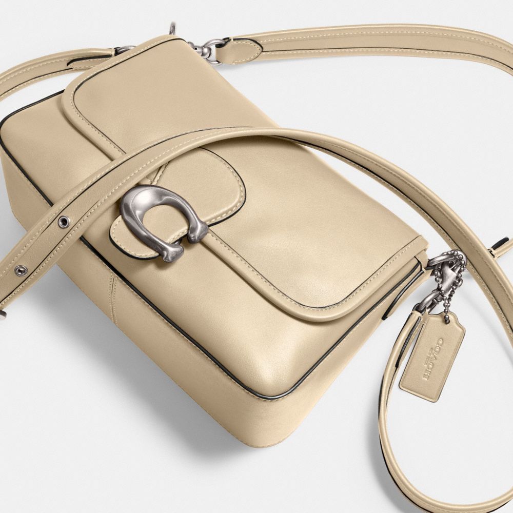 Coach Soft Tabby Shoulder Bag Silver Ivory