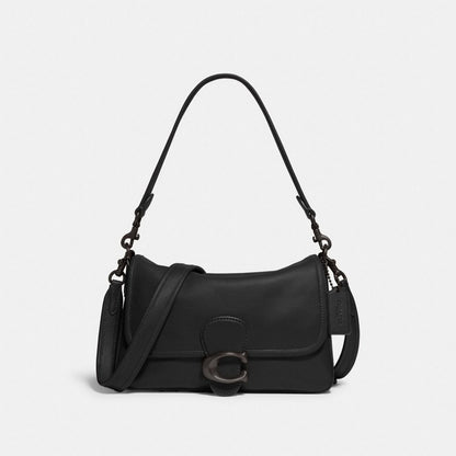 Coach Soft Tabby Shoulder Bag Pewter Black