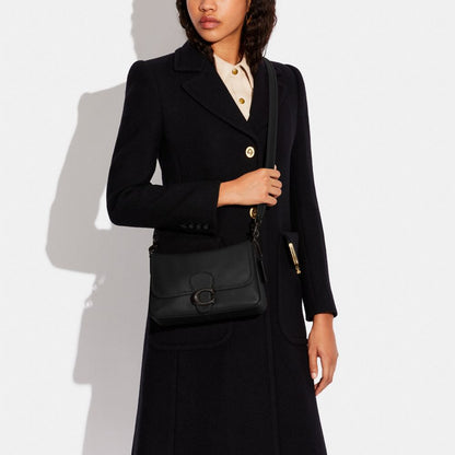 Coach Soft Tabby Shoulder Bag Pewter Black