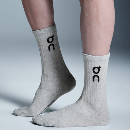On Logo Sock High 3P Heather Gray