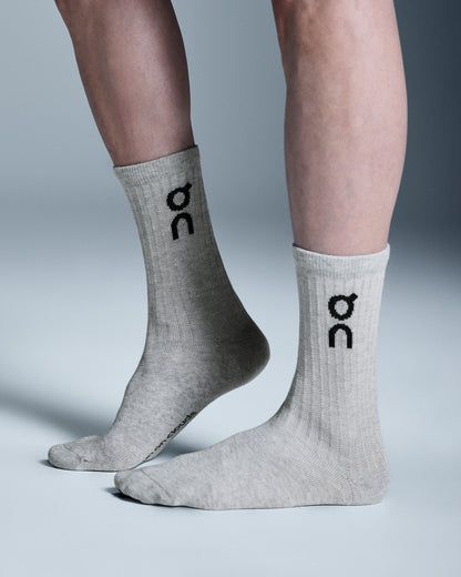 On Logo Sock High 3P Heather Gray