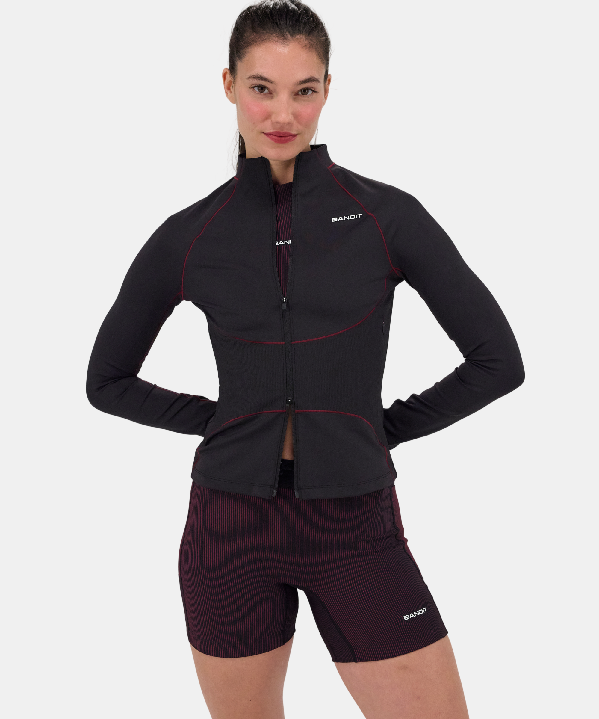 Bandit Stamina Corset 2 Way Zip Jacket Black Fig
