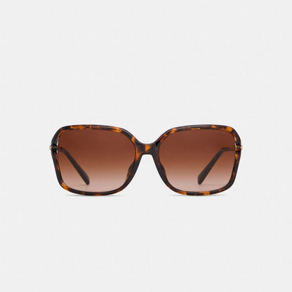 Coach Metal Square Sunglasses DARK TORTOISE