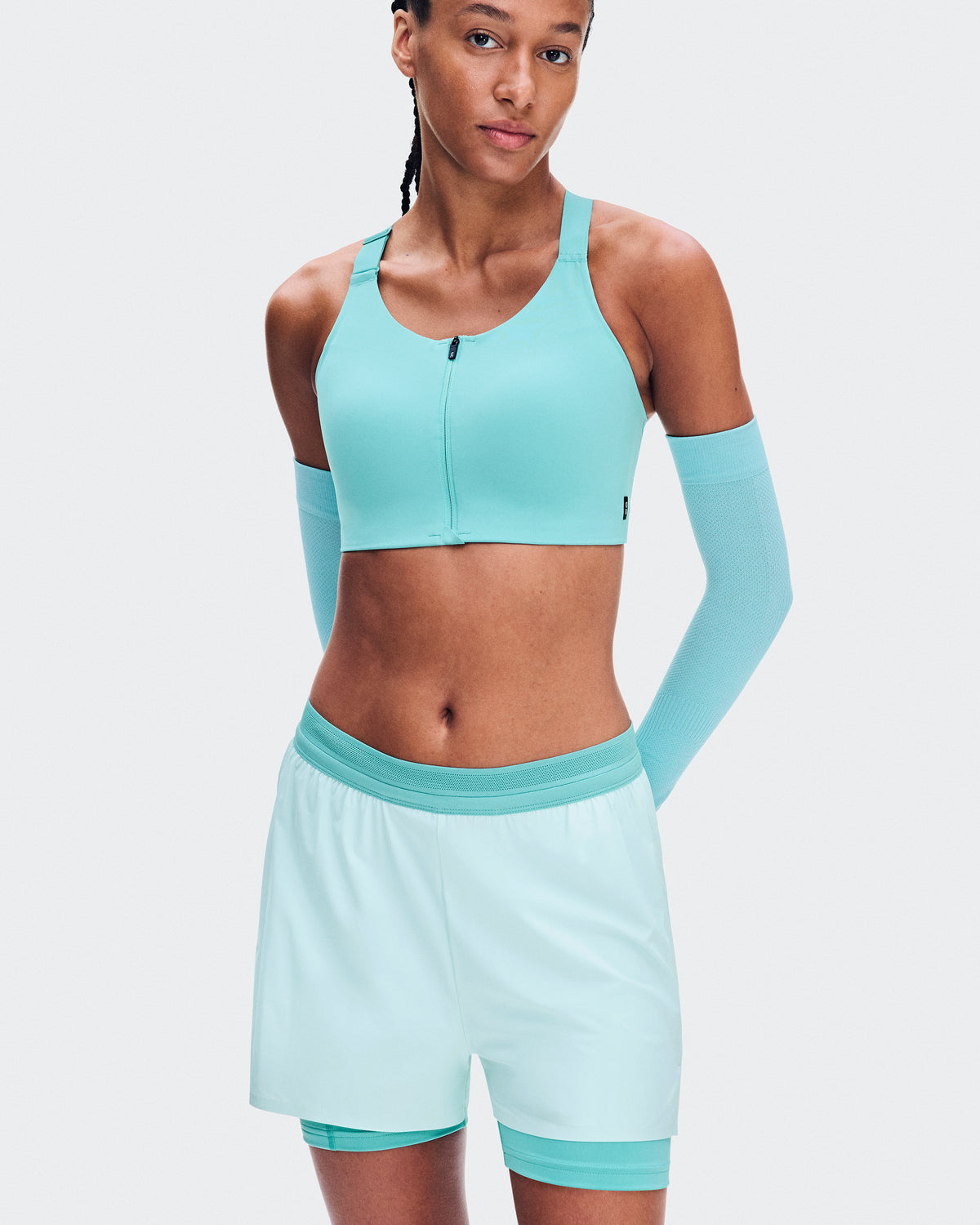 On Endurance Bra Zip Aquamarine (Women'S)