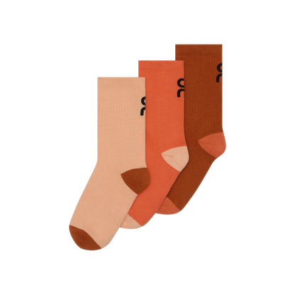 On Logo Sock High 3P Kids Flame | Cinnamon