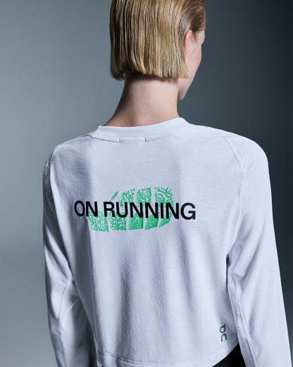 On Train Long-T Crop Graphic White (Women'S)