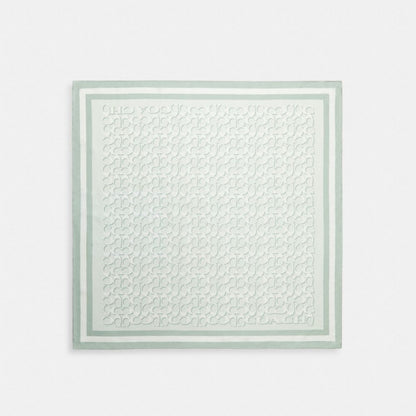 Coach Signature Print Silk Square Scarf Pistachio