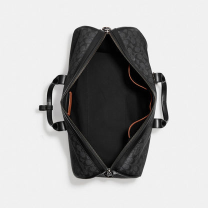 Coach Gotham Duffle Bag In Signature Canvas Black Copper Charcoal