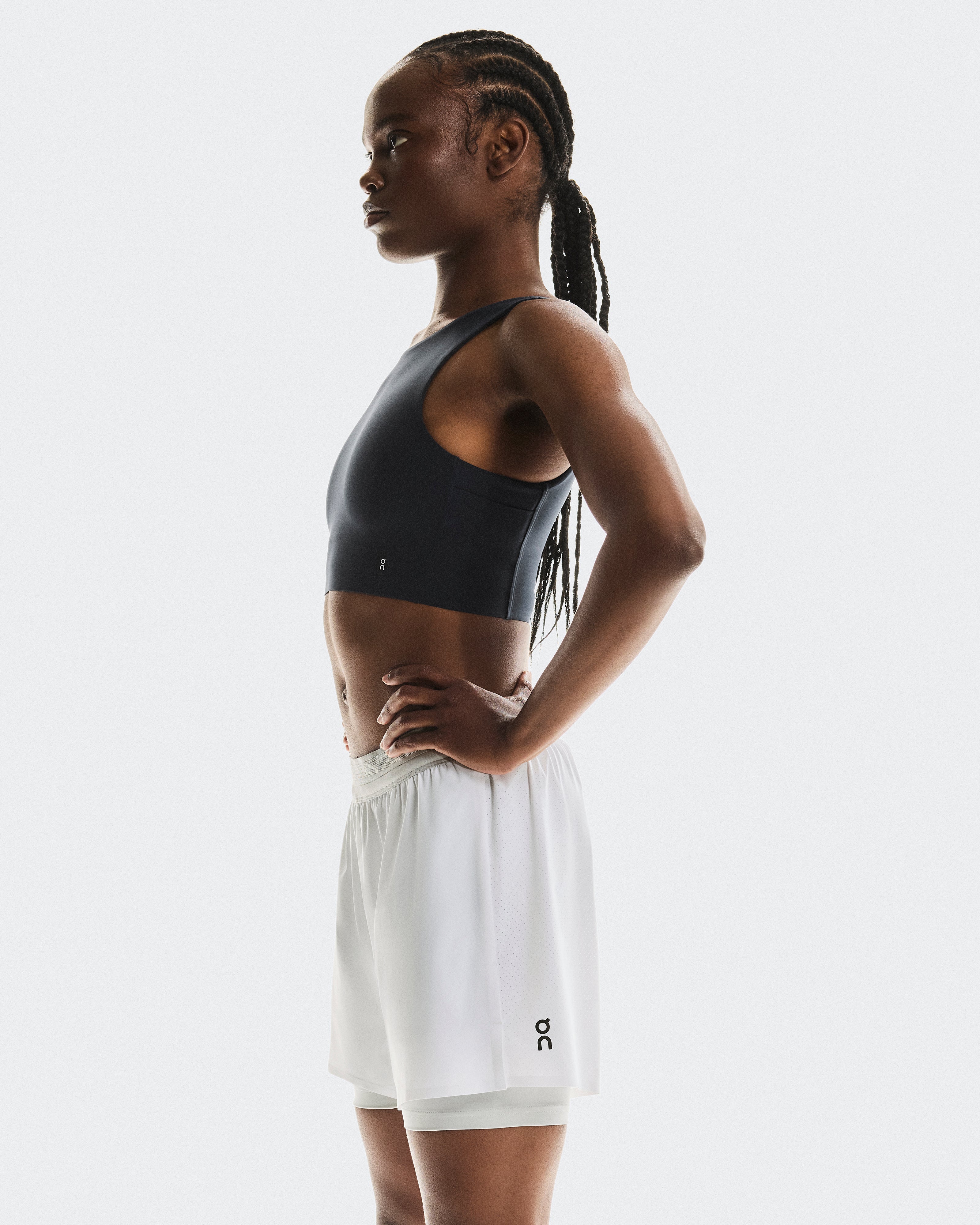 On 3" Performance 2/1 Shorts White | Glacier (Women's)
