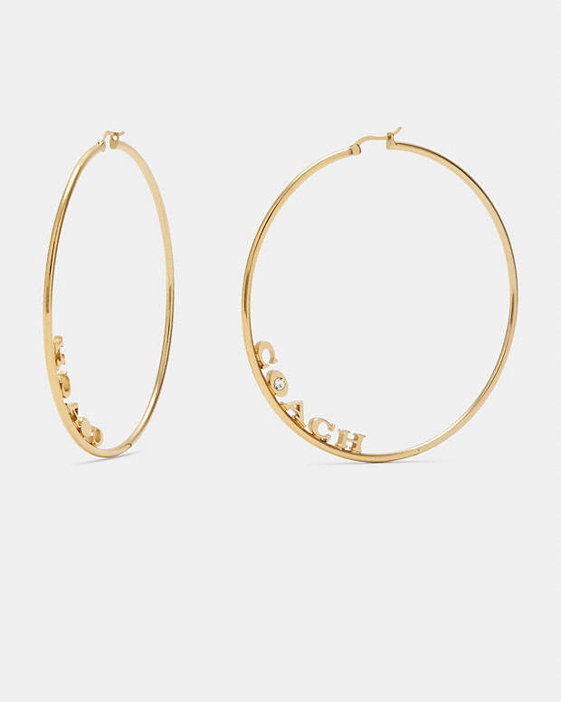 Signature Large Hoop Earrings Gold Gold