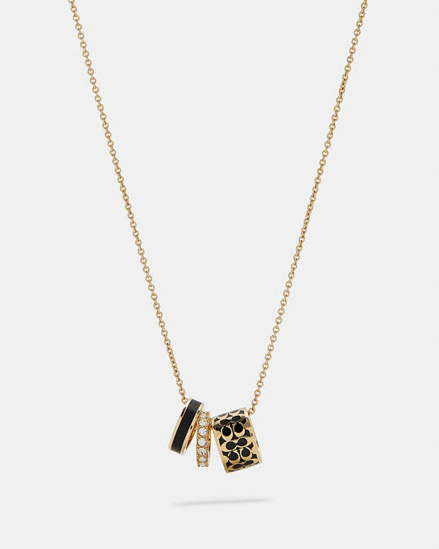 Signature Enamel Necklace Gold-Black Gold-Black