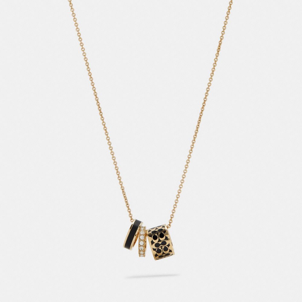 Coach Signature Enamel Necklace Gold