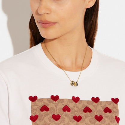 Coach Signature Enamel Necklace Gold