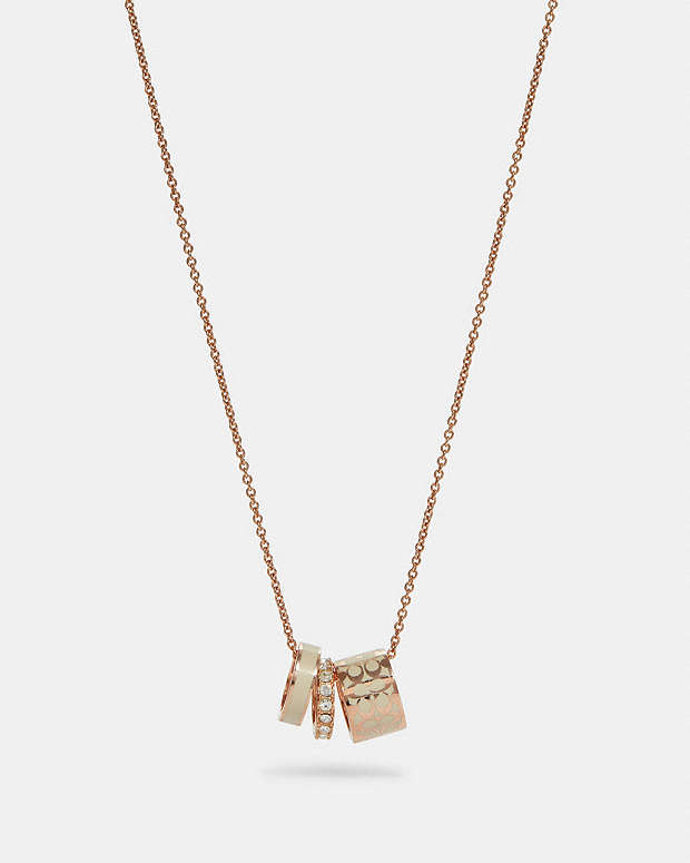 Signature Enamel Necklace Rose Gold-Chalk Rose Gold-Chalk
