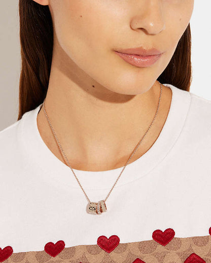 Signature Enamel Necklace Rose Gold-Chalk Rose Gold-Chalk