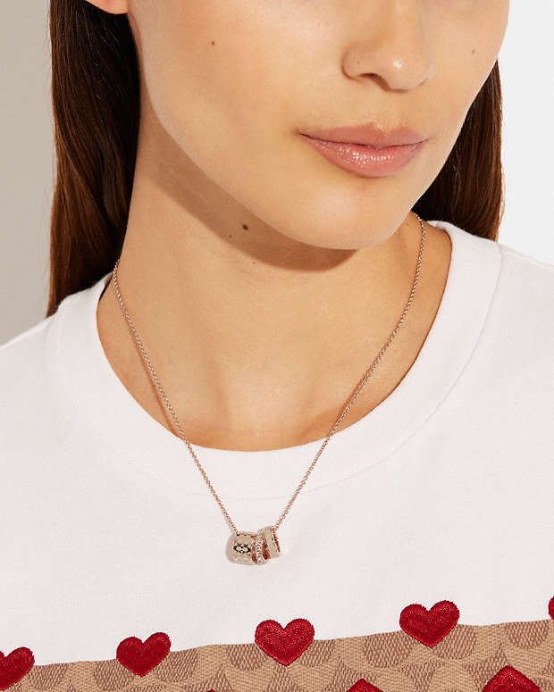 Signature Enamel Necklace Rose Gold-Chalk Rose Gold-Chalk