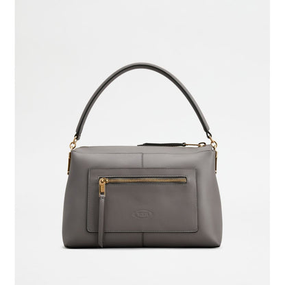 Tods T Case Bauletto In Leather Small Grey