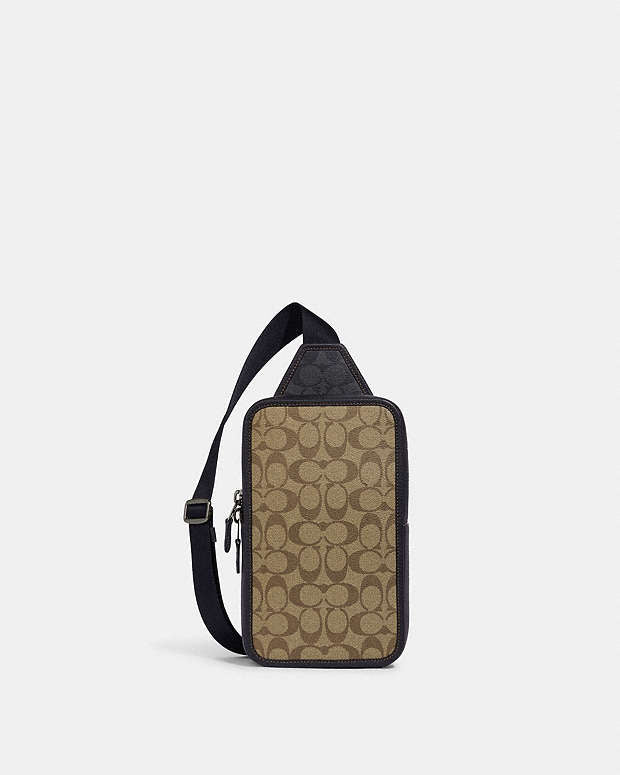 Sullivan Pack In Blocked Signature Canvas Signature Canvas-Gunmetal-Khaki-Charcoal Signature Canvas-Gunmetal-Khaki-Charcoal