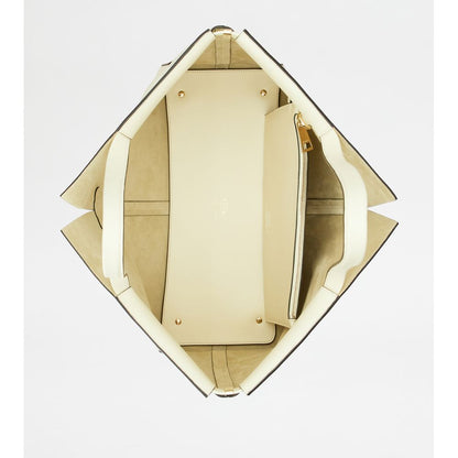 Tods Di Bag Folio In Leather Medium Off White