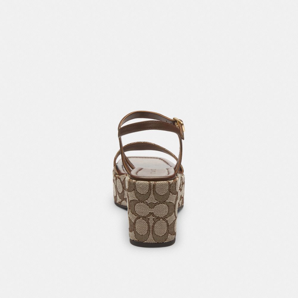 Coach Gale Wedge Sandal In Signature Jacquard Maple