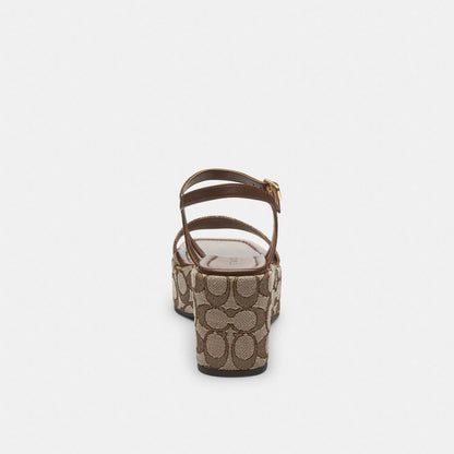Coach Gale Wedge Sandal In Signature Jacquard Maple