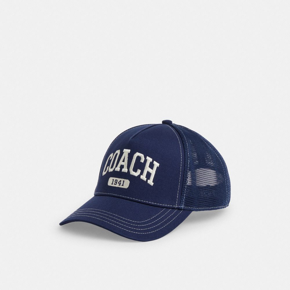 Coach 1941 Embroidered Trucker Hat Cottontwill-Navy Cottontwill-Navy