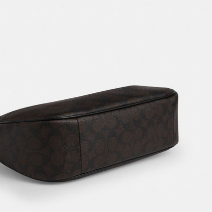 Coach Teri Hobo Bag In Blocked Signature Canvas Gold Walnut Tan